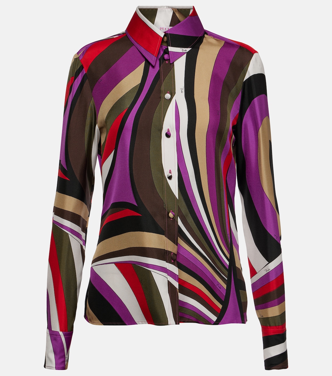 

Шелковая рубашка Iride Pucci, Khaki/Fuxia