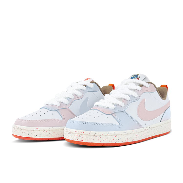 

Court Borough 2 нескользящие амортизирующие износостойкие низкие детские скейтбординг кроссовки unisex Nike, синий/розовый