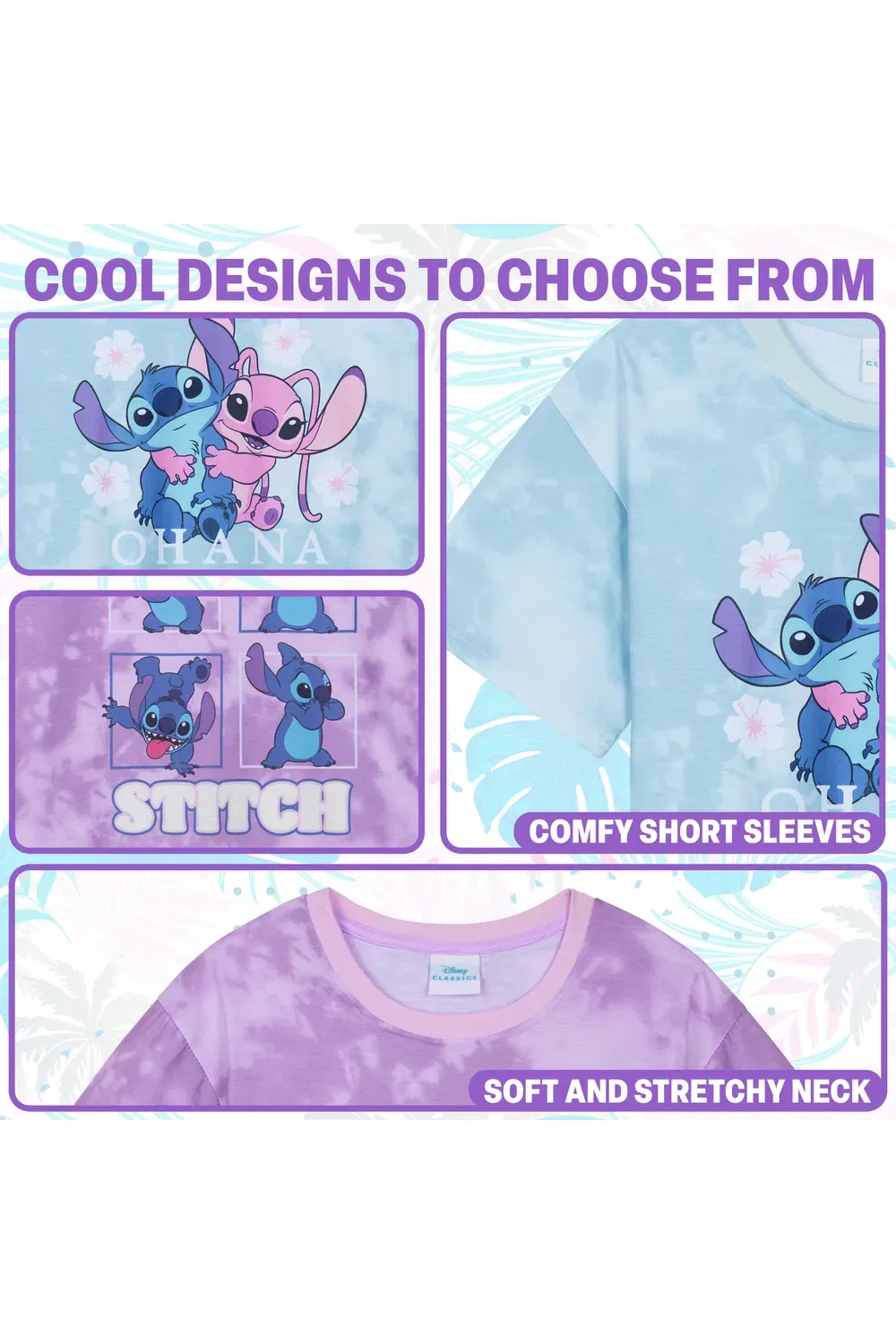 Футболки для девочек Disney Stitch 2 Pack, мультиколор — фото 4