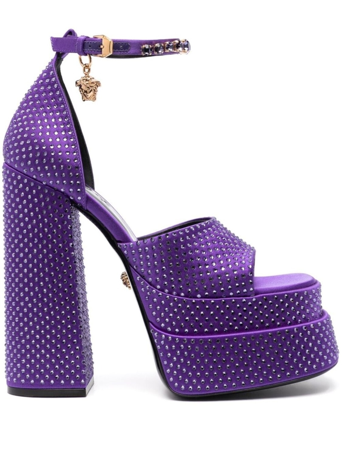 Versace босоножки Medusa Aeternitas на платформе, фиолетовый