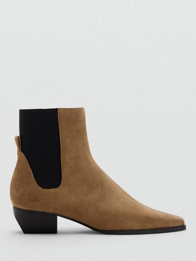 Суперзамшевые ботинки до щиколотки Mango, Medium Brown