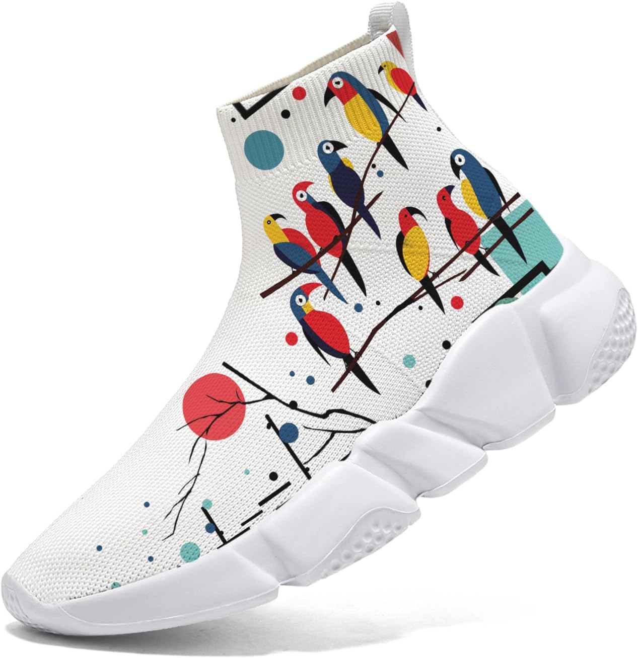 

Мужские носочные кроссовки Hetios в стиле Мондриан, трикотажные слипоны, спортивно-повседневные, расписанные граффити, Mondrian_16