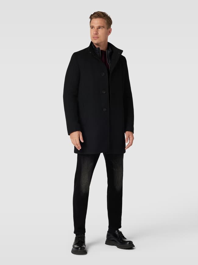 

Короткое пальто с планкой на пуговицах s.Oliver BLACK LABEL, черный
