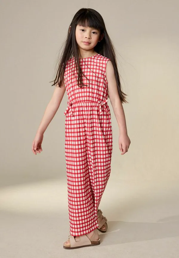 Комбинезон прямого кроя из жатой ткани Next, Red Ecru Gingham — фото 3
