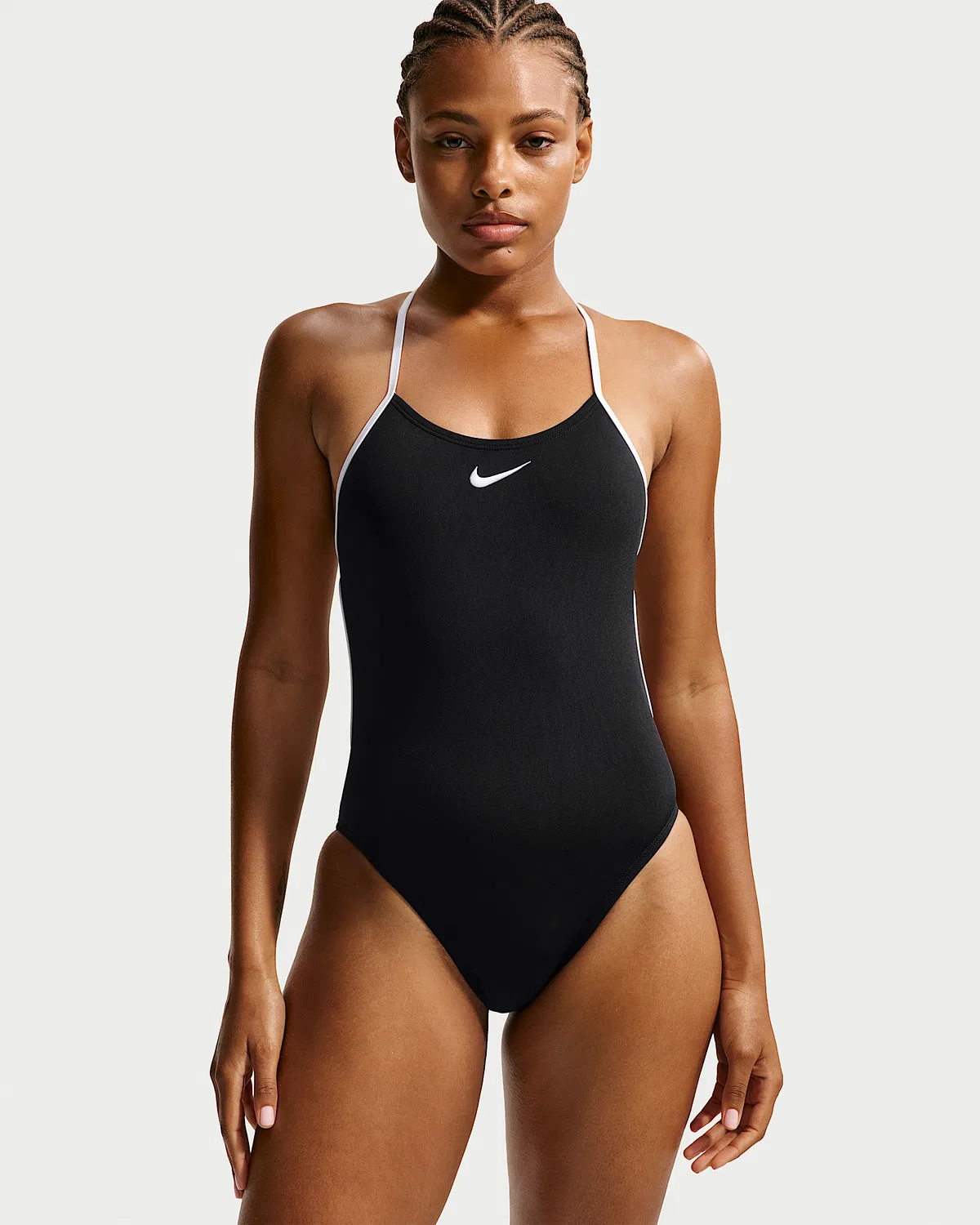 Женский регулируемый Т-образный цельный купальник Nike Swim HydraStrong, Black — фото 2
