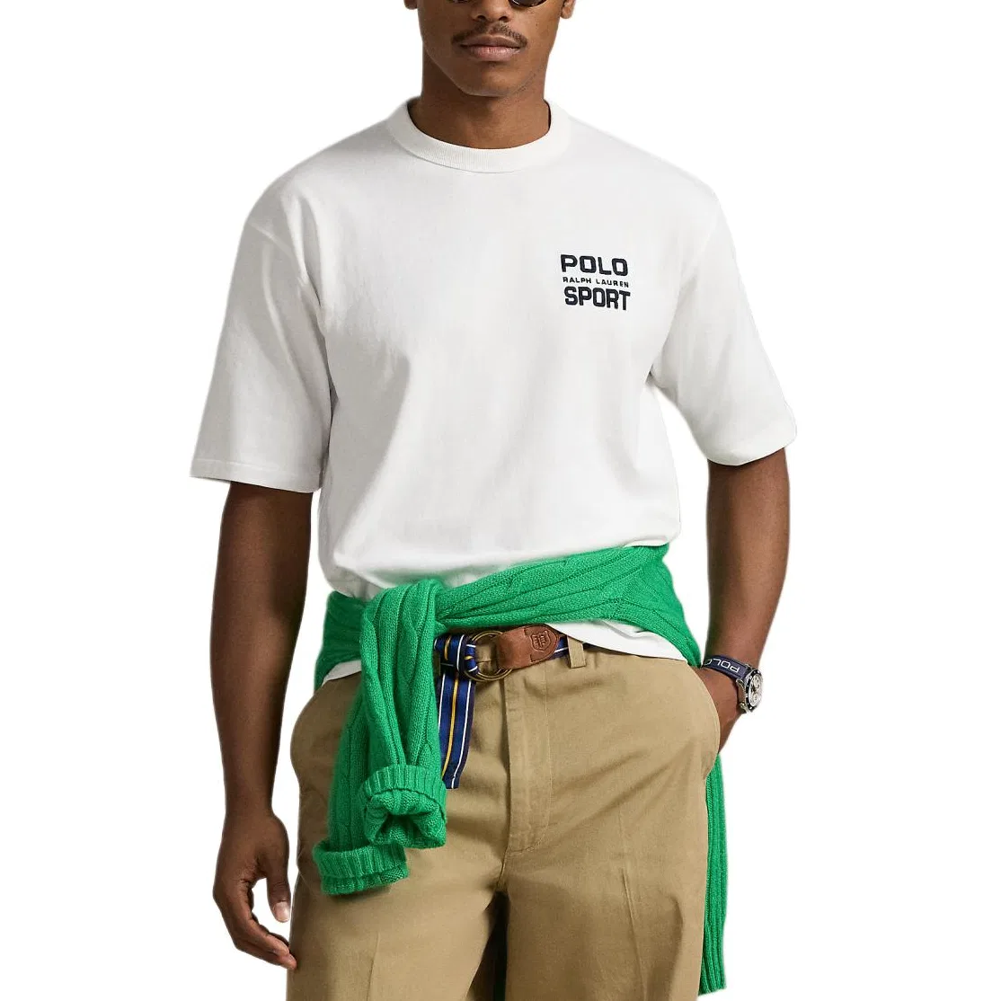 Футболка свободного кроя Polo Sport Ralph Lauren белая — фото 3