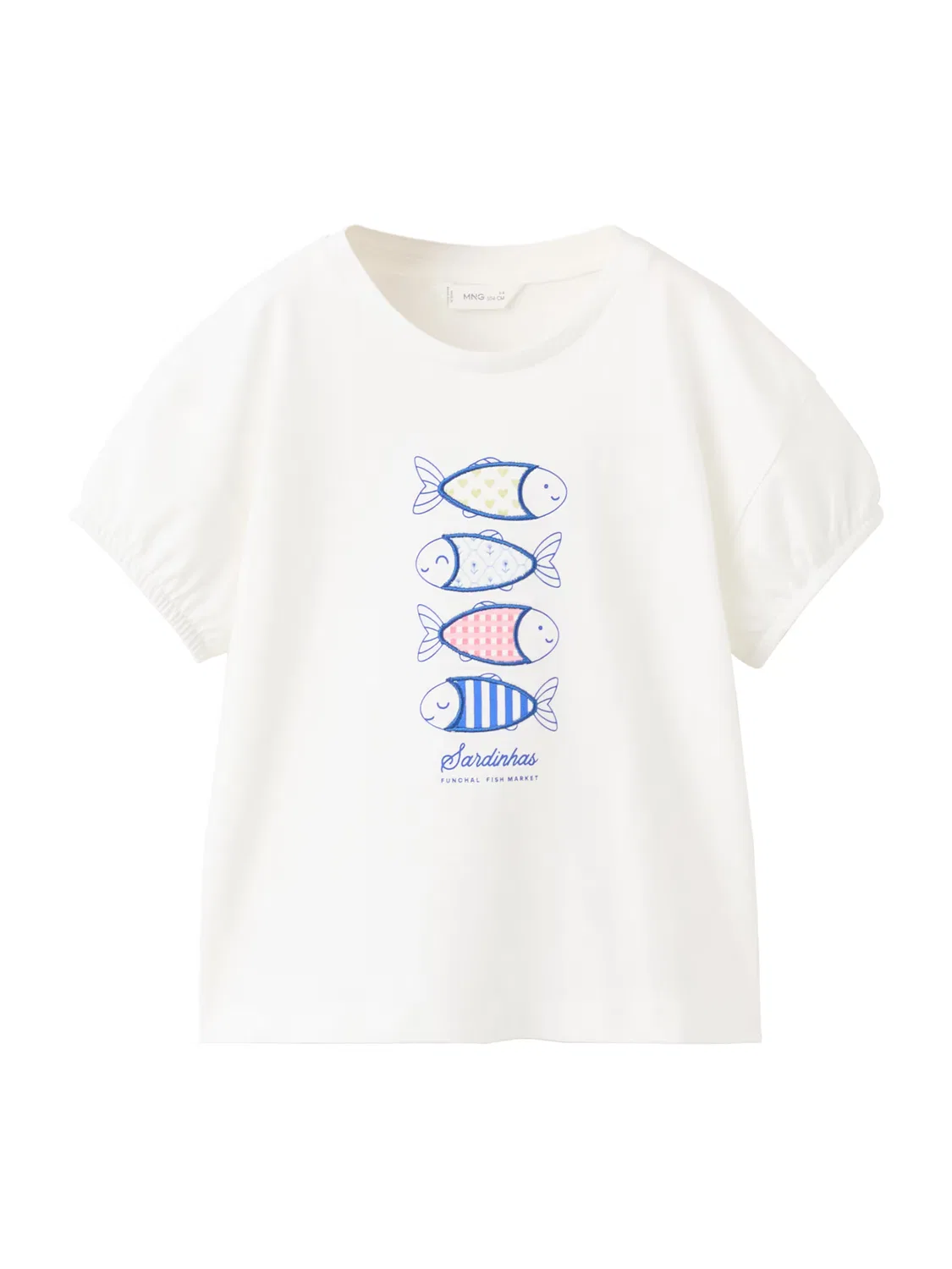 Футболка 'SARDINE' Mango Kids, Off White