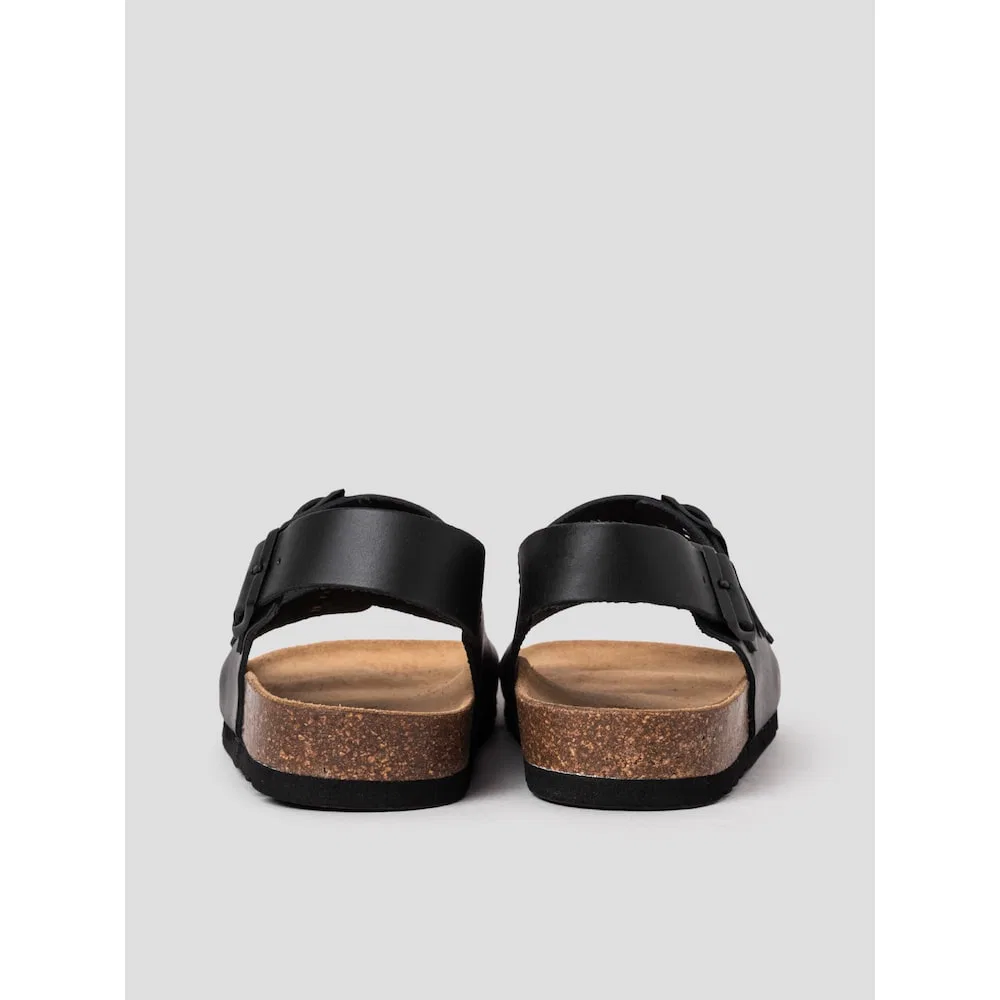 Мужские чёрные сандалии с двумя ремешками Cork Two Strap от Scholl — фото 3