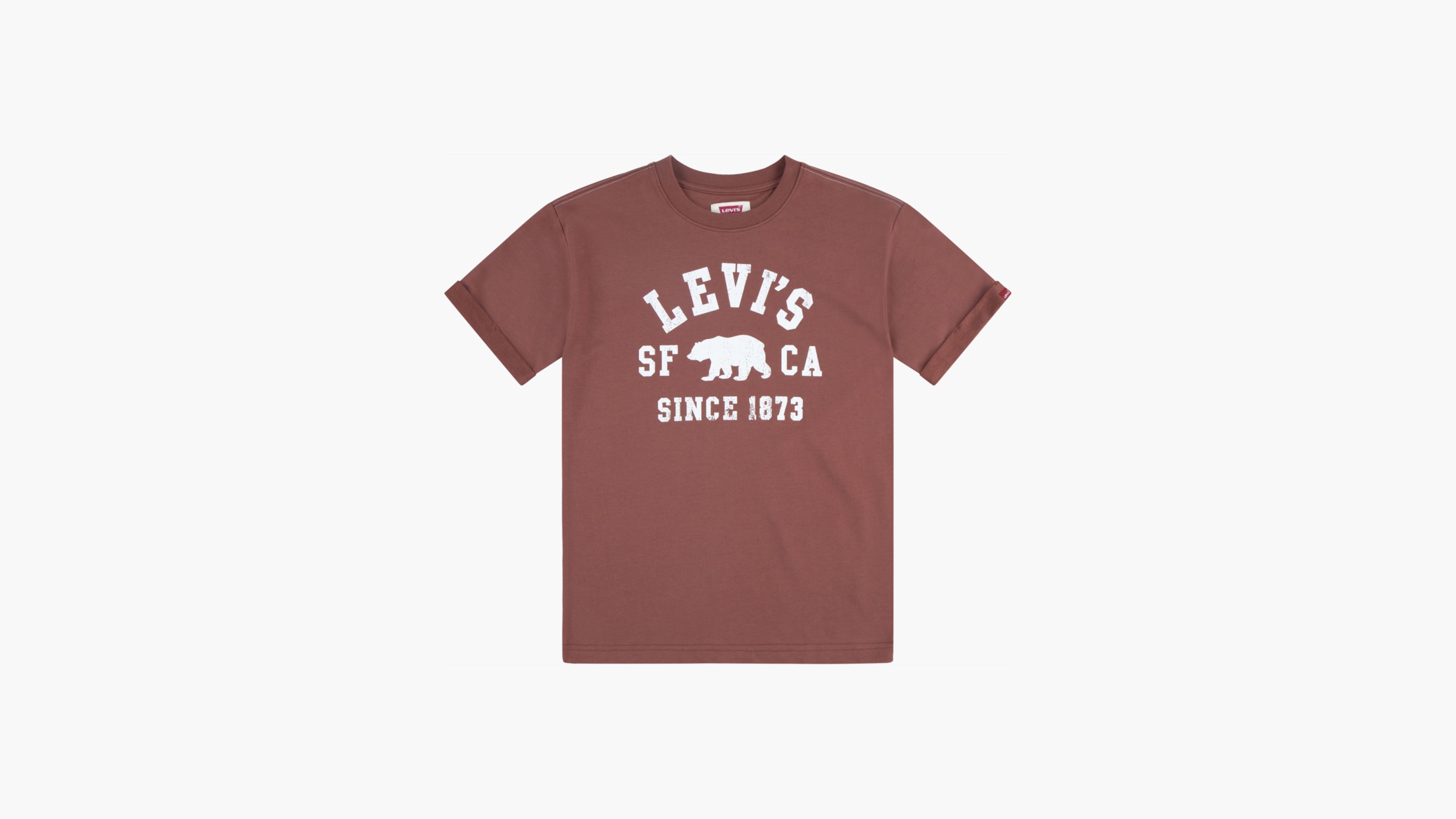 

Футболка с рисунком и подвернутыми манжетами для больших мальчиков S-XL Levi's, цвет Mahogany