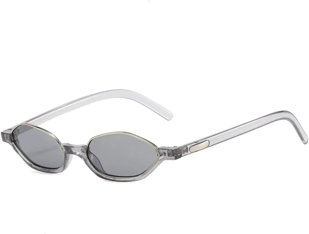 

Полуободковые солнцезащитные очки маленького размера для женщин, модель «кошачий глаз», модные солнцезащитные очки с защитой от УФ-излучения UV400 UATXTAU, Gray Gray