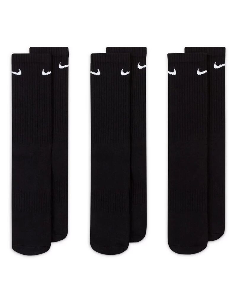 Комплект из трех мягких носков черного цвета с амортизацией Nike Everyday Cushioned — фото 4