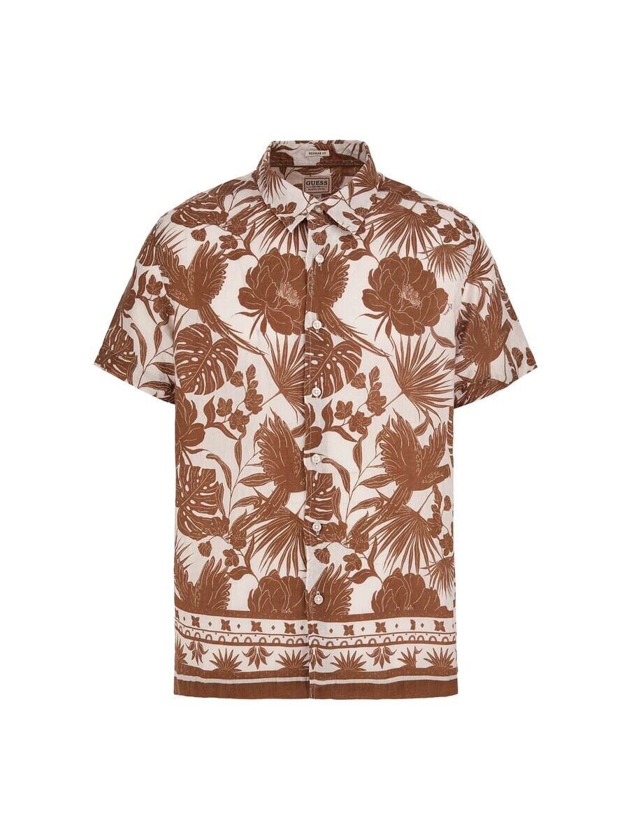 

Рубашка GUESS Regular fit Button Up, коричневый