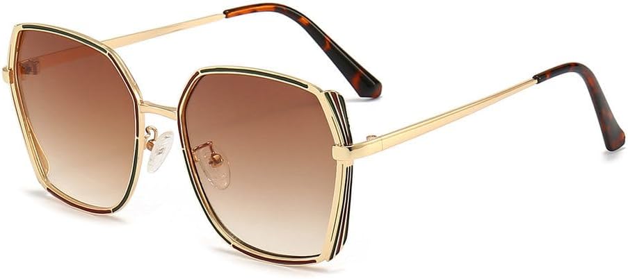 

Женские металлические солнцезащитные очки, модный стиль, авангард, подиумные солнцезащитные очки, легкий и роскошный тренд, солнцезащитный козырек UV400 HVTVTLA, Gold Tea