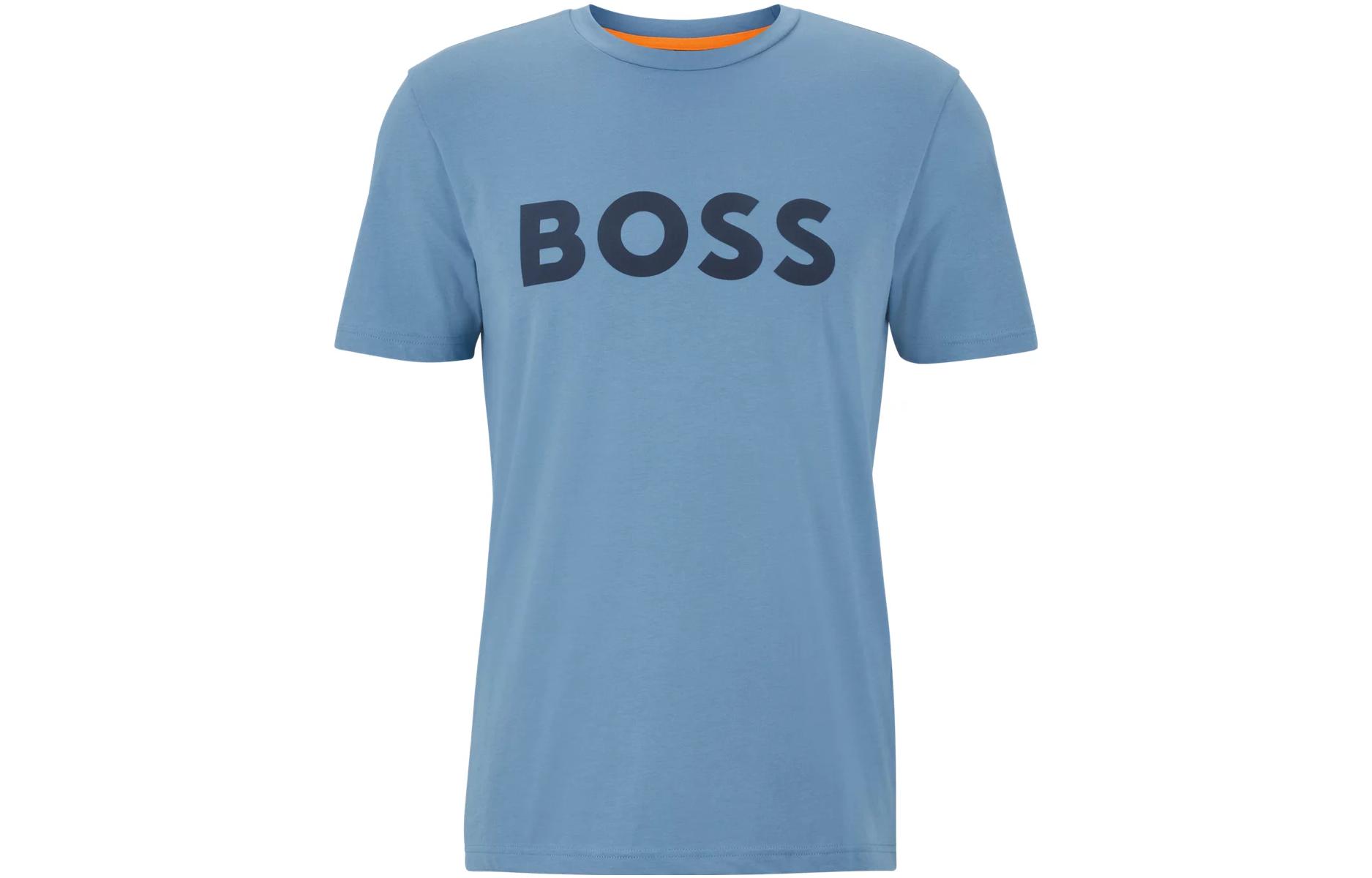 

Футболка с коротким рукавом и принтом логотипа HUGO BOSS, синяя