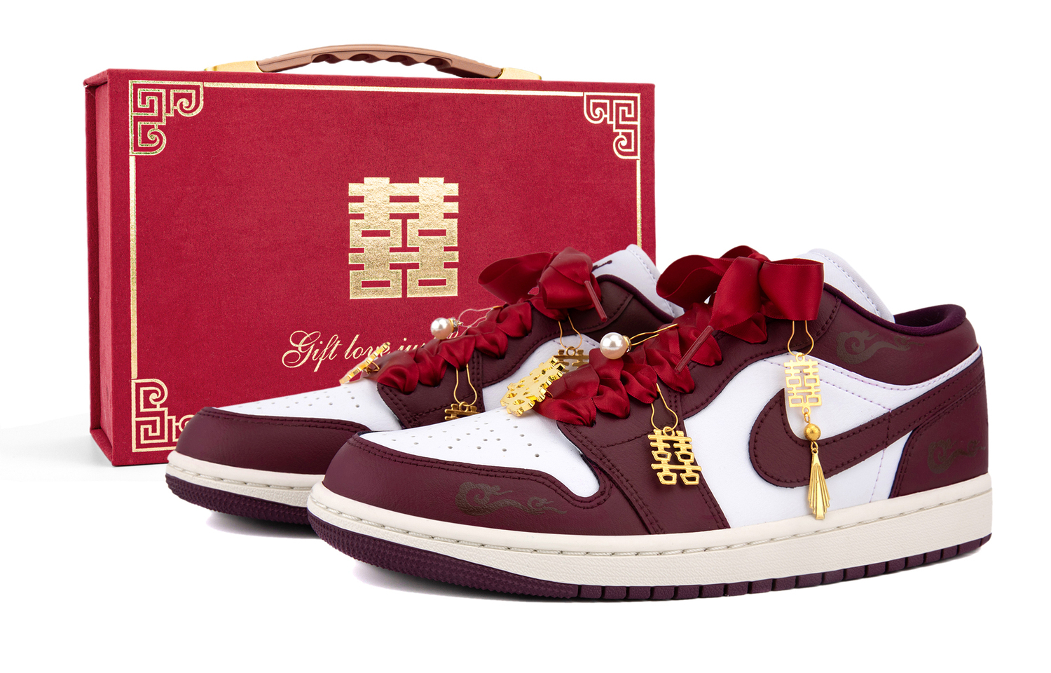 

Jordan Кроссовки баскетбольные Air 1 Low-Top унисекс бордовые с черными крючками, цвет Burgundy Black Hook