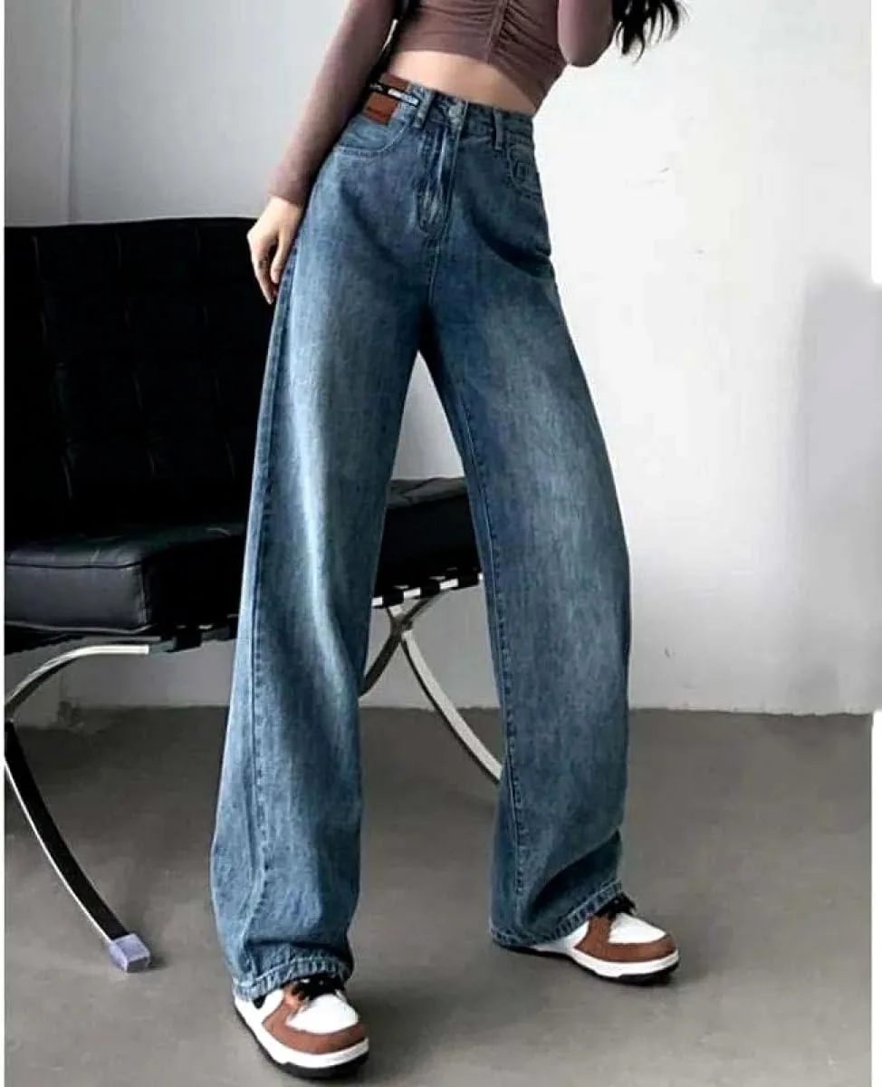 Женские джинсы Vintage Wide Leg с высокой талией и прямым кроем — фото 3