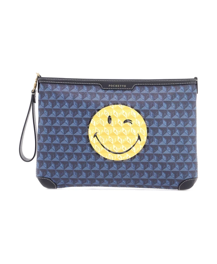 

Сумка-Тоут Smileyworld с глазами Anya Hindmarch, синий