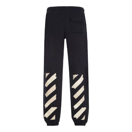 

Брюки cotton mens logo loose stripe sweatpants tape Off-White, черный