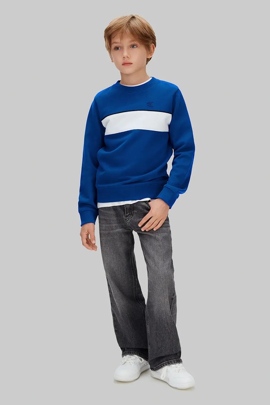 Детская хлопковая толстовка Calvin Klein Jeans, синий — фото 4
