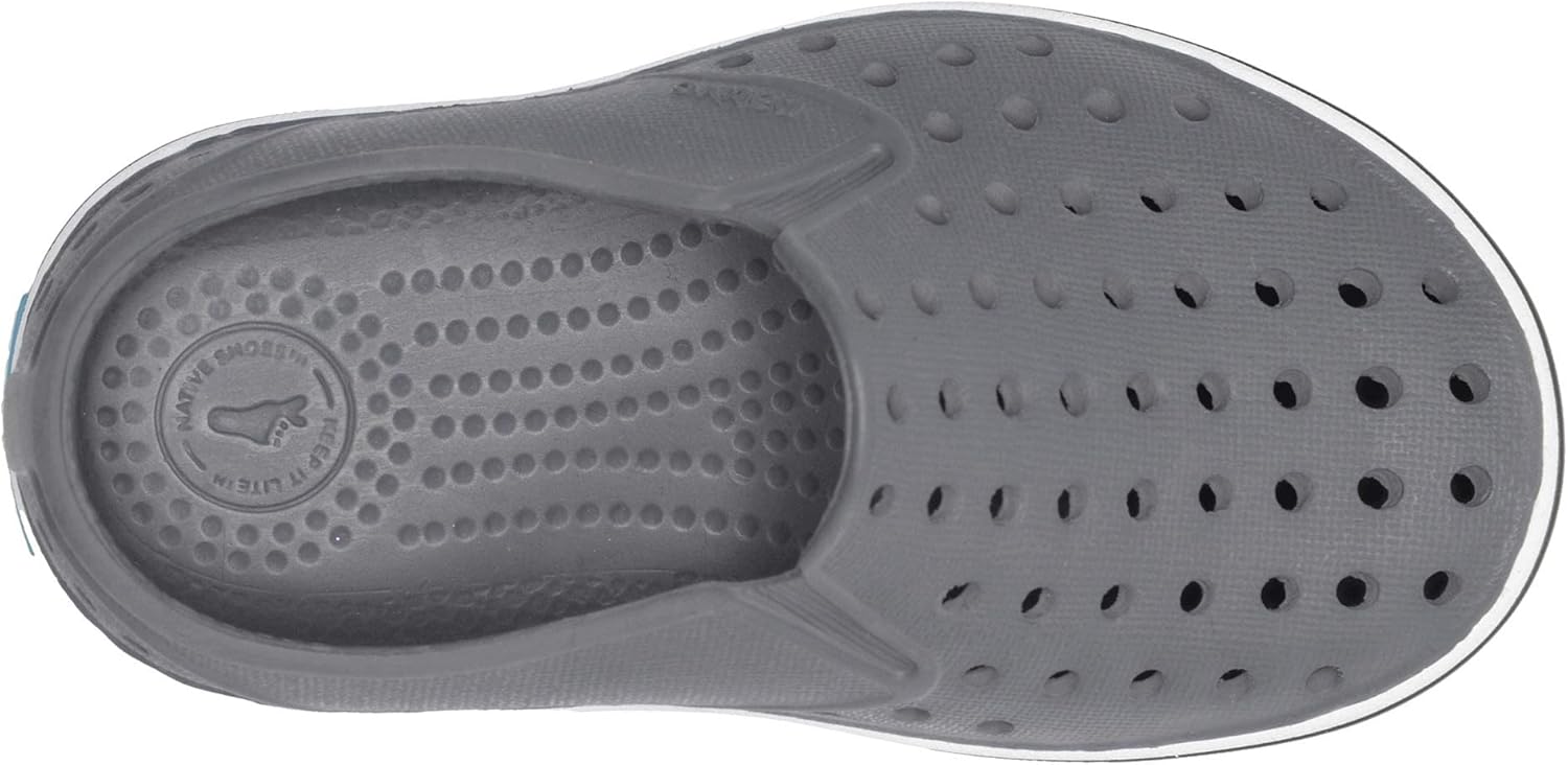 Кроссовки без шнурков Native Shoes Miles для детей, унисекс, серый/белый — фото 2