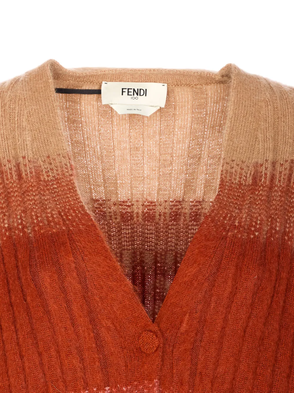 Кардиган с длинными рукавами Fendi, коричневый — фото 4