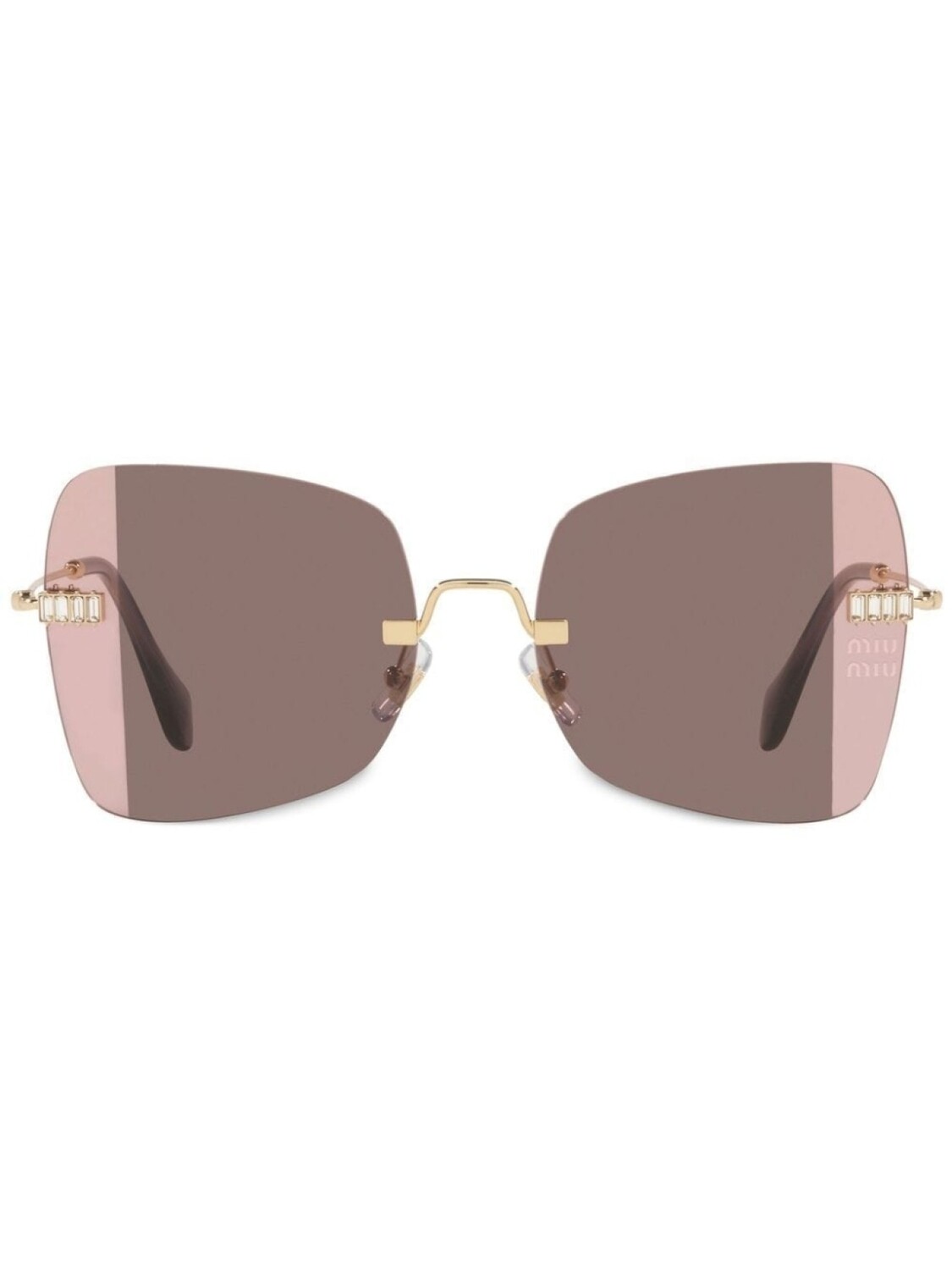 

Солнцезащитные очки в безободковой оправе Miu Miu Eyewear, золотистый