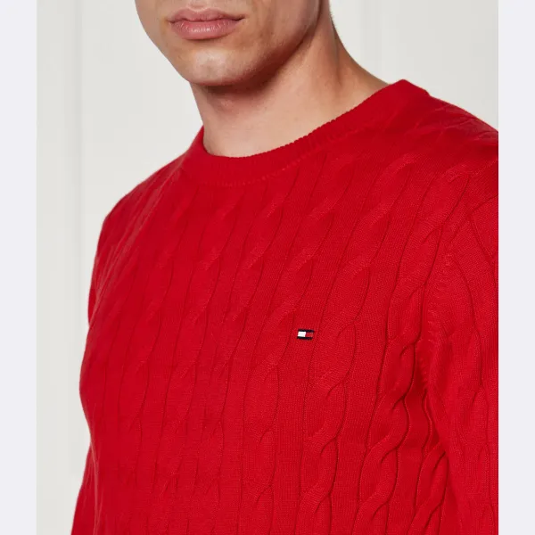 Классический вязаный свитер обычного кроя Tommy Hilfiger, красный — фото 4