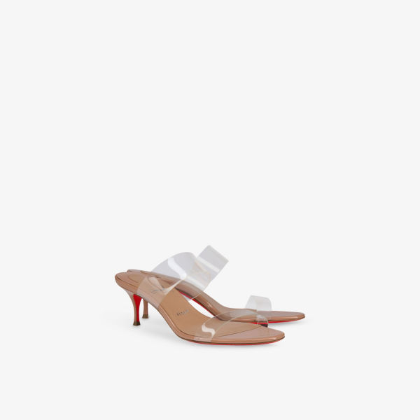 Мюли на каблуке Christian Louboutin Just Nothing кожаные, красный — фото 3