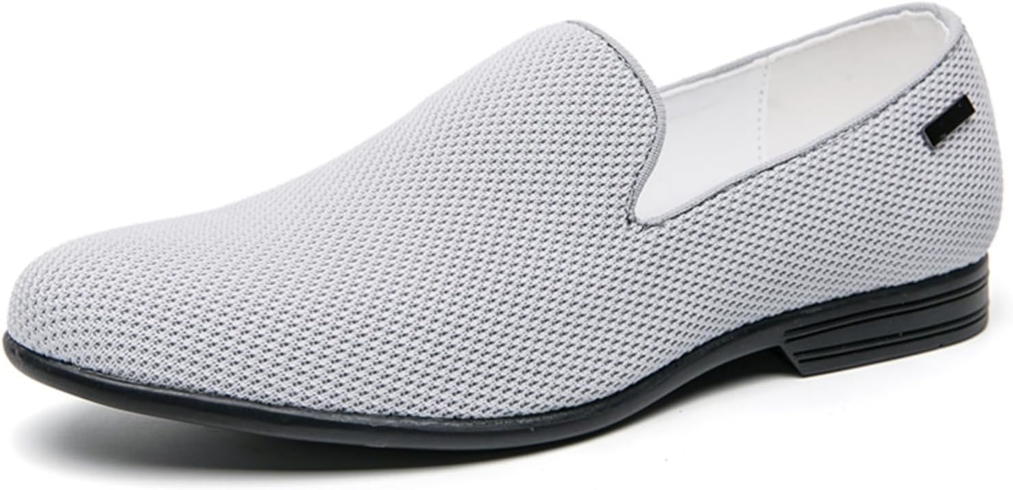 

Мужские лоферы без шнурков с верхом из сетки, Дышащая повседневная и нарядная обувь для мужчин, Легкая модель с круглым носком, комфортные оксфорды для весны, лета и осени Lshwcift, белый/серый