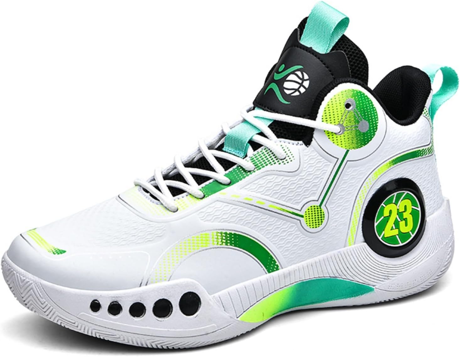 

Мужские баскетбольные кроссовки низкого профиля, нескользящие, для улицы с амортизацией, дышащие легкие спортивные обуви для игровых площадок внутри и снаружи Azttoztto, зеленый