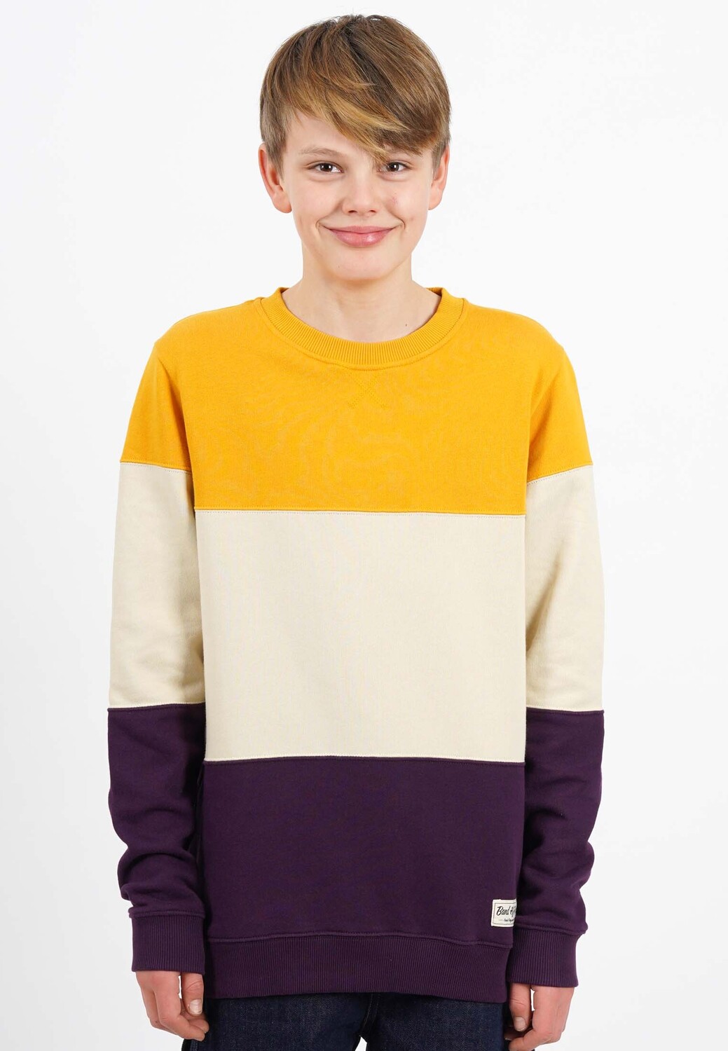 

Пуловер Band of Rascals Sweat 3c Block, цвет mustard dark purple