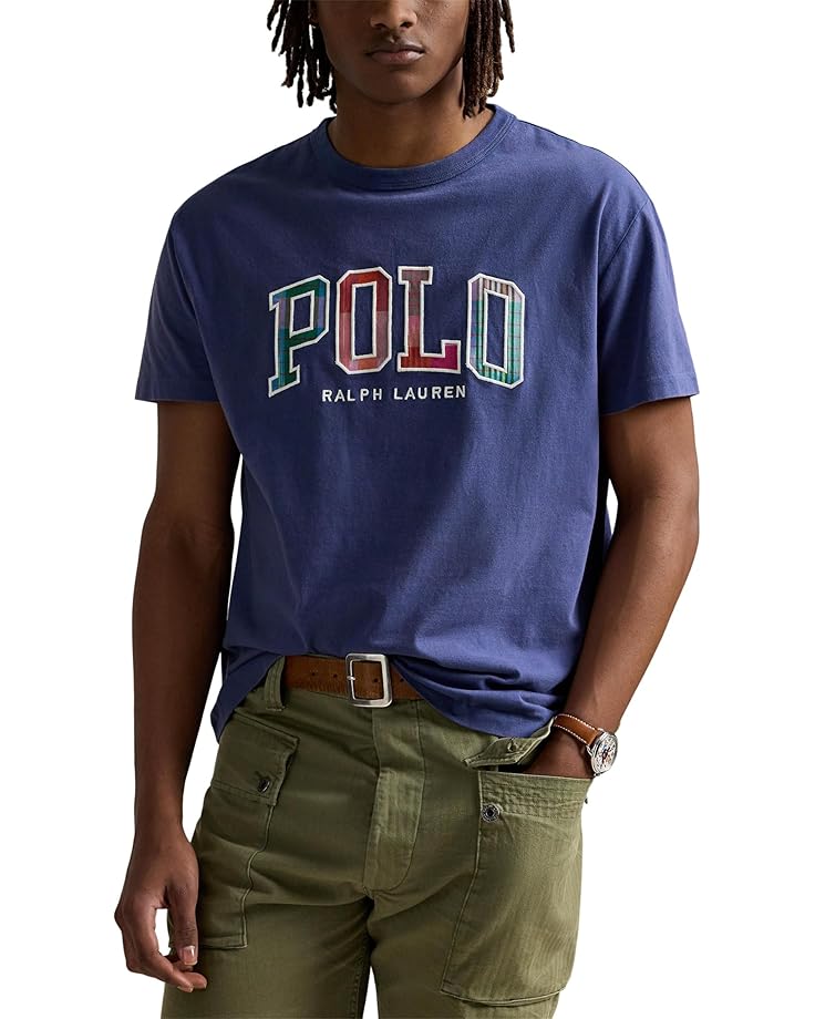

Футболка Polo Ralph Lauren Classic Fit Madras-logo Jersey T-shirt, цвет Light Navy