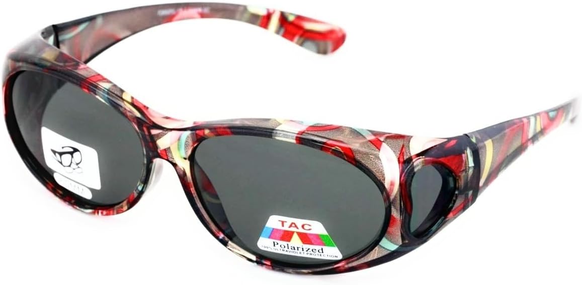 

Солнцезащитные очки с поляризованными линзами, надеваемые поверх обычных очков, обеспечивают 100% защиту от УФ-излучения. В комплекте 1 жесткий футляр с цветочным рисунком Generic, Deep Red Swirl