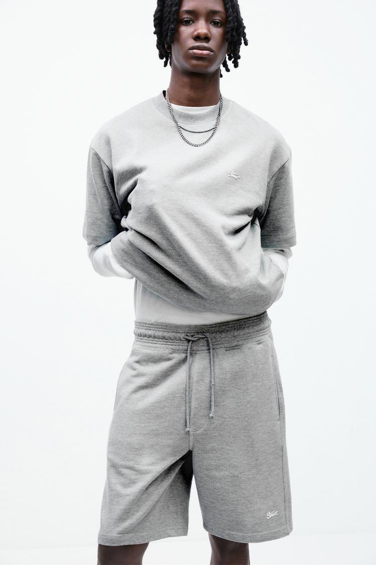 

Толстовка с коротким рукавом Pull And Bear, серый