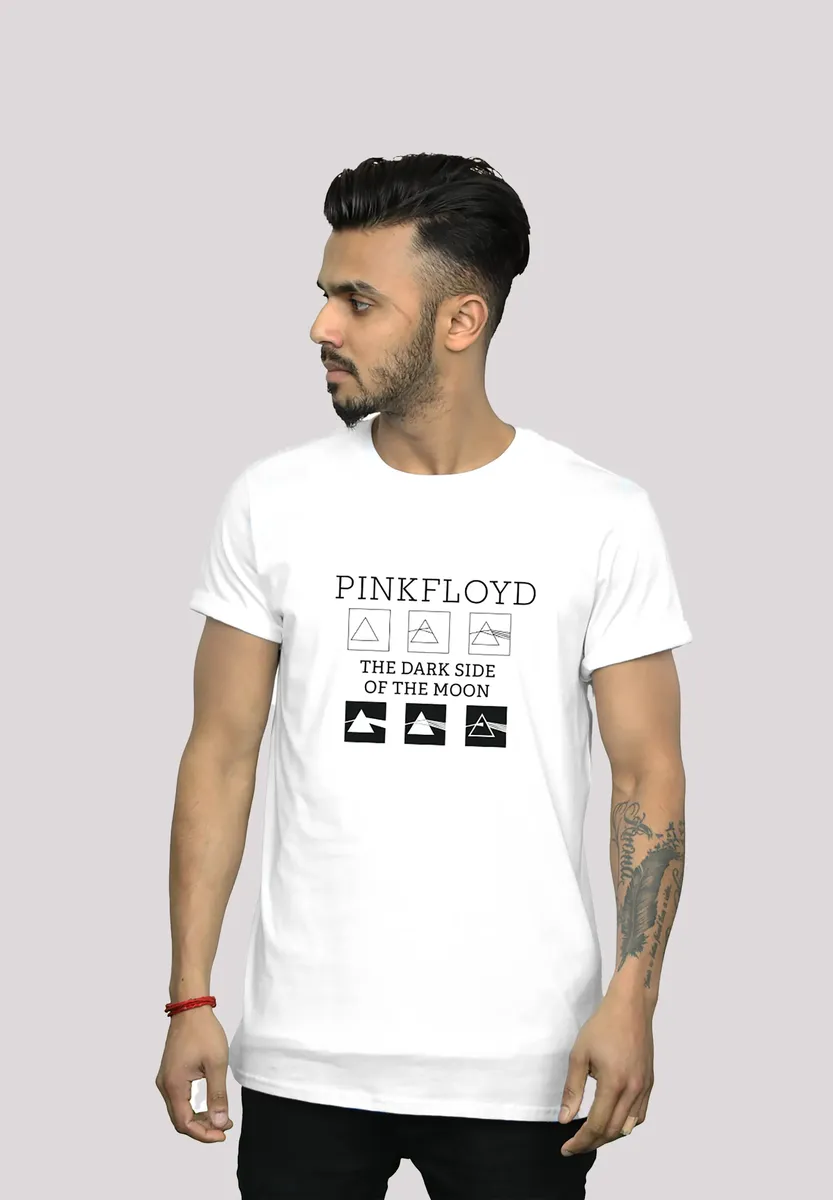 

Футболка F4NT4STIC "Pink Floyd Pyramids Rock Metal Music", мужская, премиум-мерч, стандартного кроя, базовая, рубашка с группой, белый