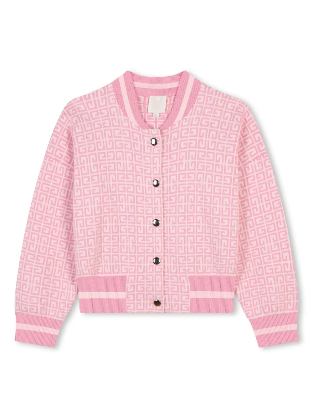 

Жаккардовый кардиган на кнопках с логотипом 4G Givenchy Kids, розовый