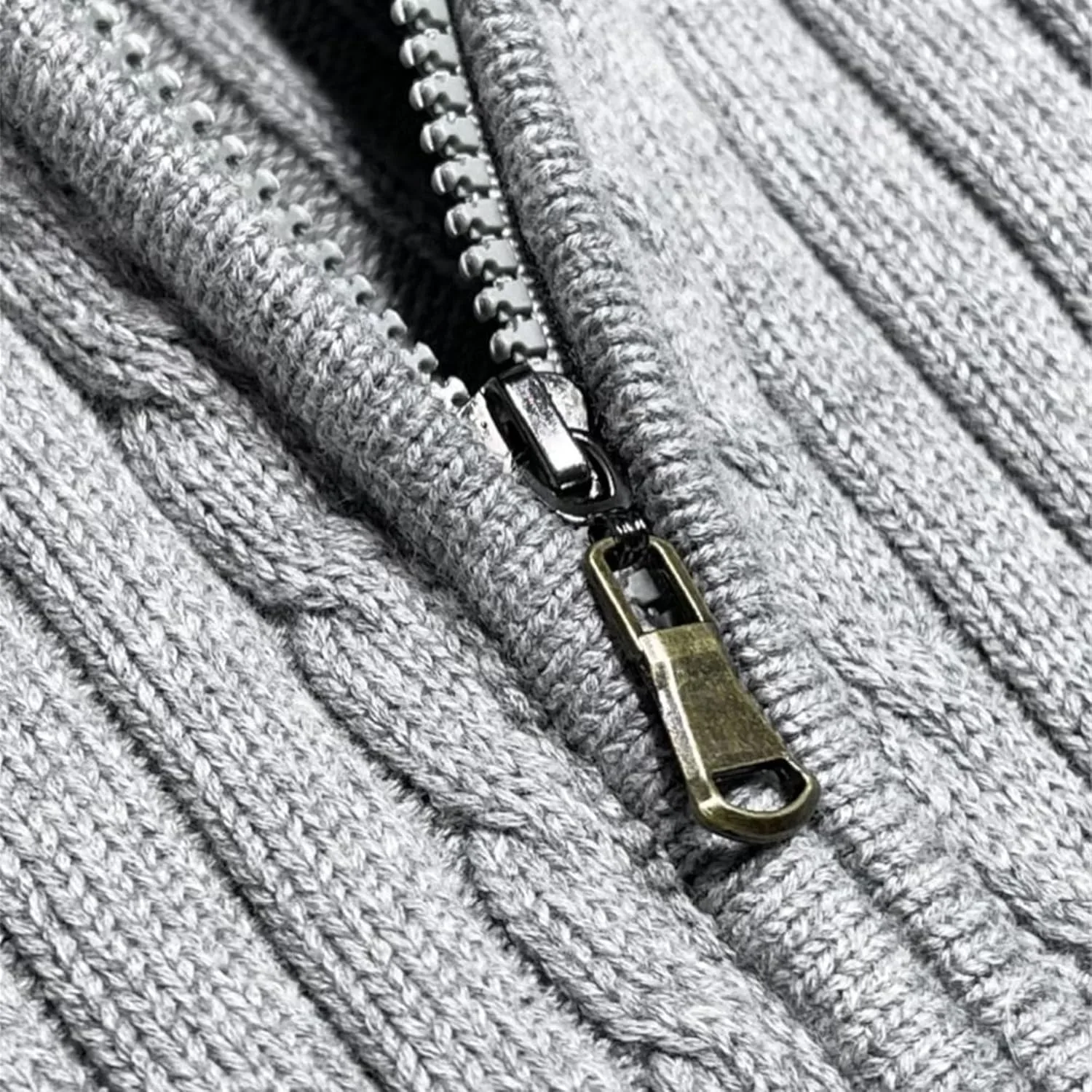 Мужской кардиган Slim Fit с молнией и воротником стойкой — фото 3