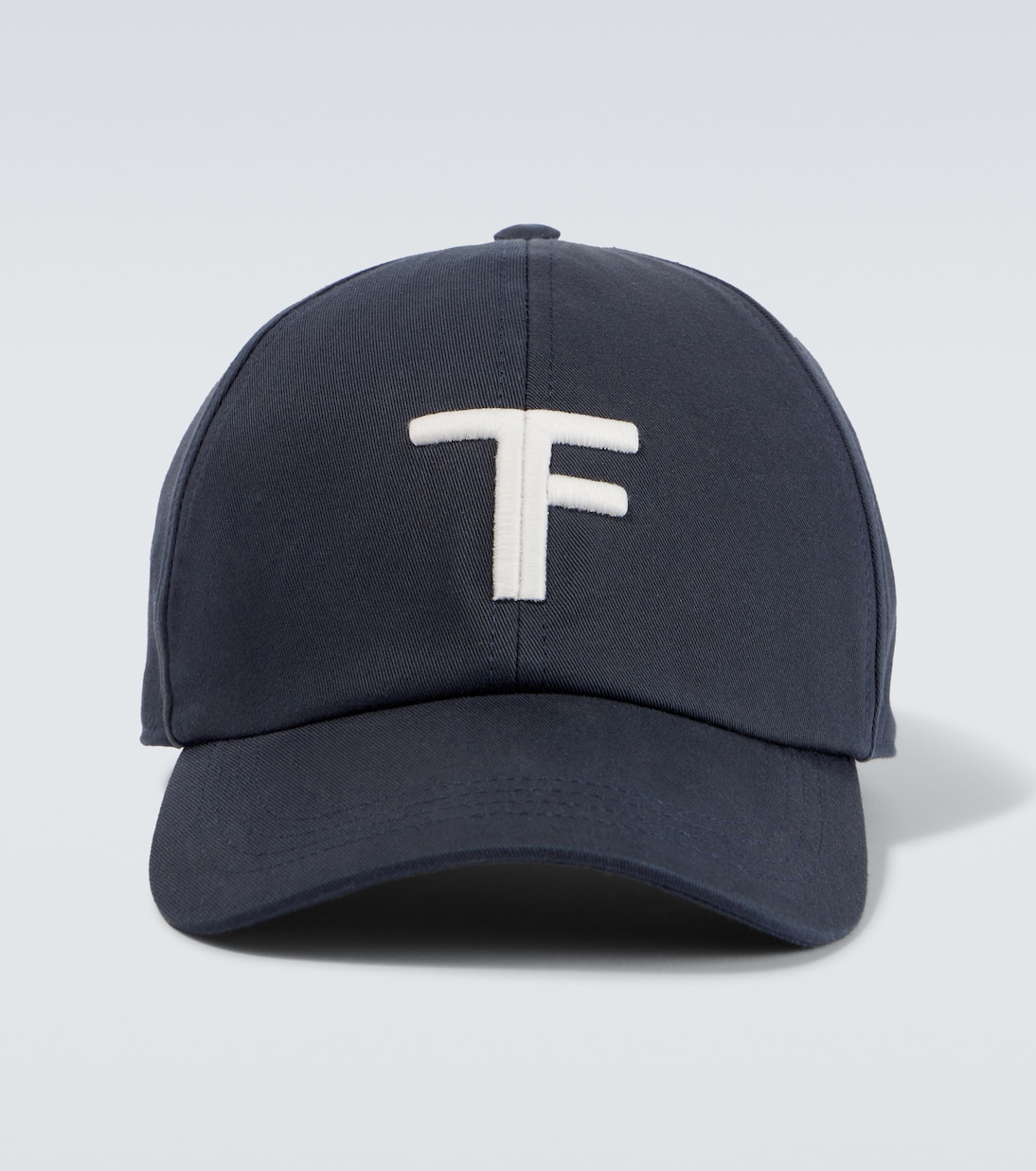 

Бейсболка с вышивкой TF и кожаными вставками Tom Ford, Navy + Cream
