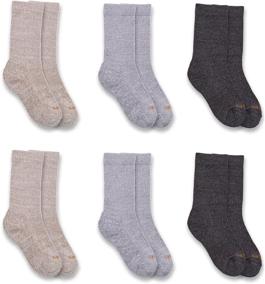 

Carhartt детские носки SC0696J мальчиковые легкие экипажные 6 штук, Assorted
