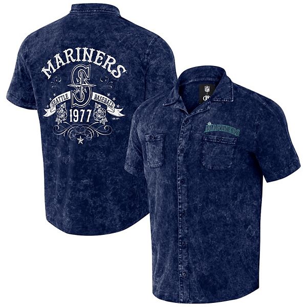

Мужская джинсовая рубашка на пуговицах seattle mariners в темно-синем цвете Darius Rucker Collection By Fanatics