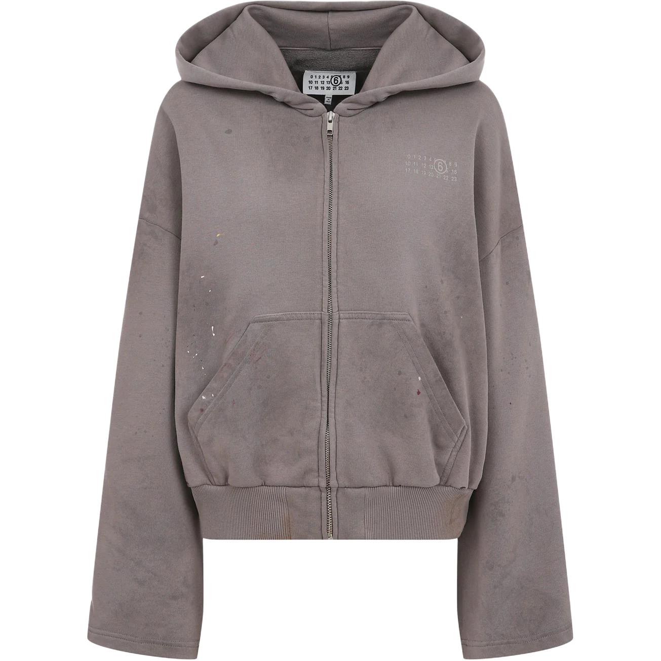 

MM6 Maison Margiela Короткий худи на молнии, Taupe