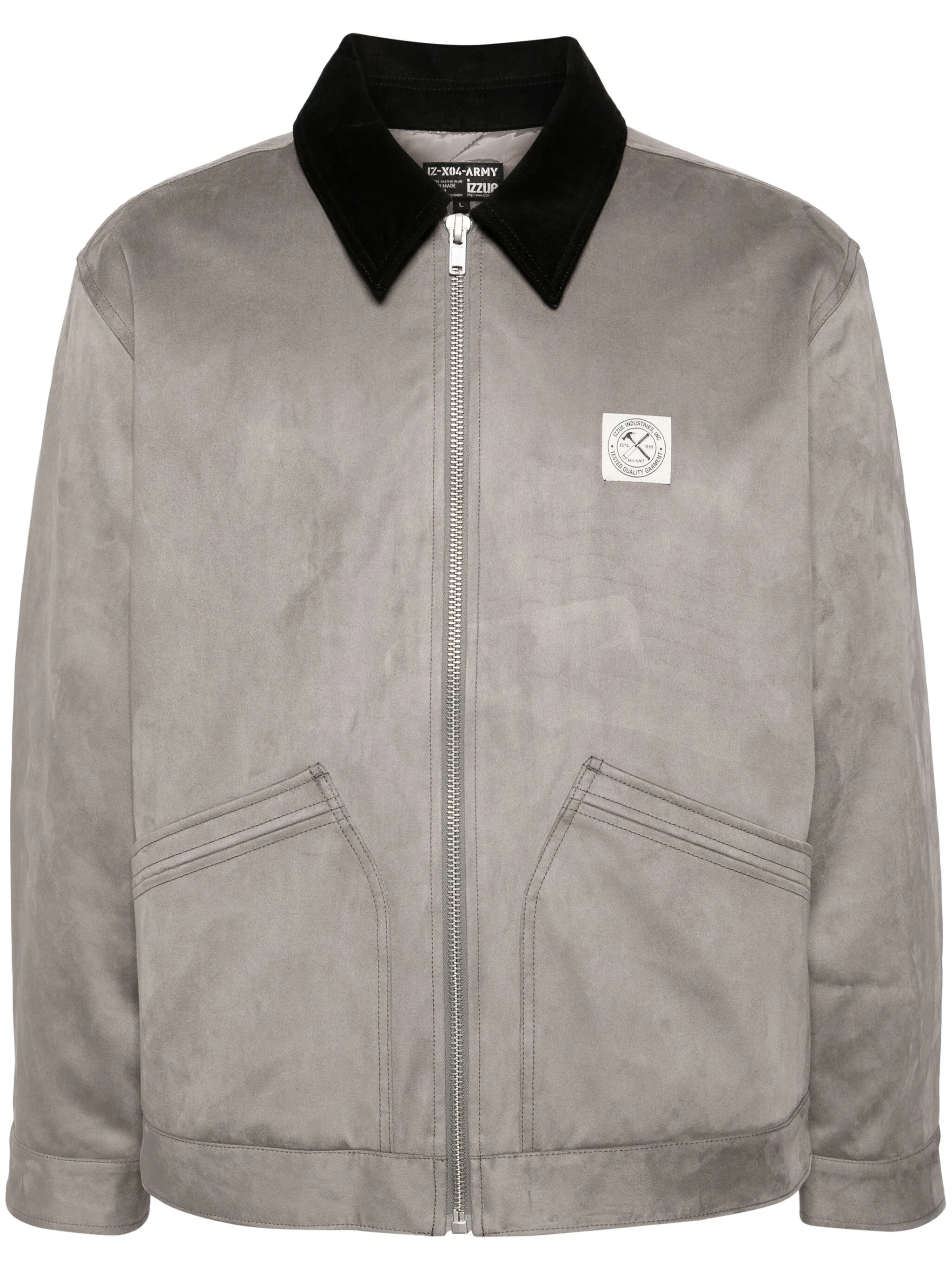 

Бомбер с нашивкой-логотипом Izzue, серый