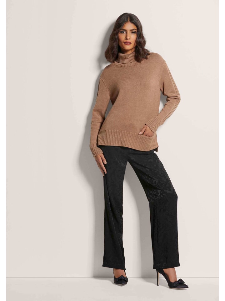 

MADELEINE Свитер с высоким воротником и карманом, карамельного/меланжевого цвета