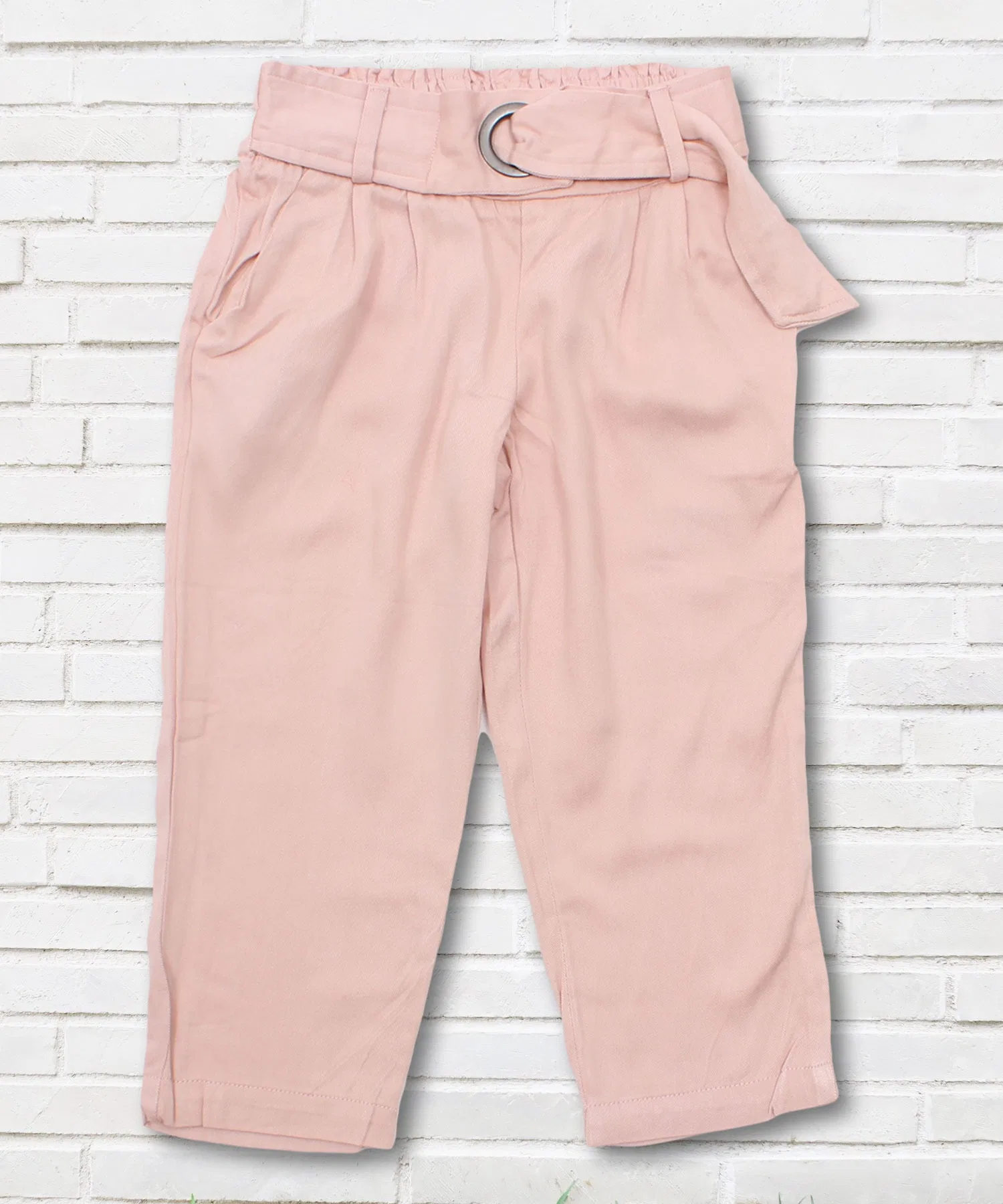Детские широкие брюки с кольцом-ремнём THE CASUAL розовые