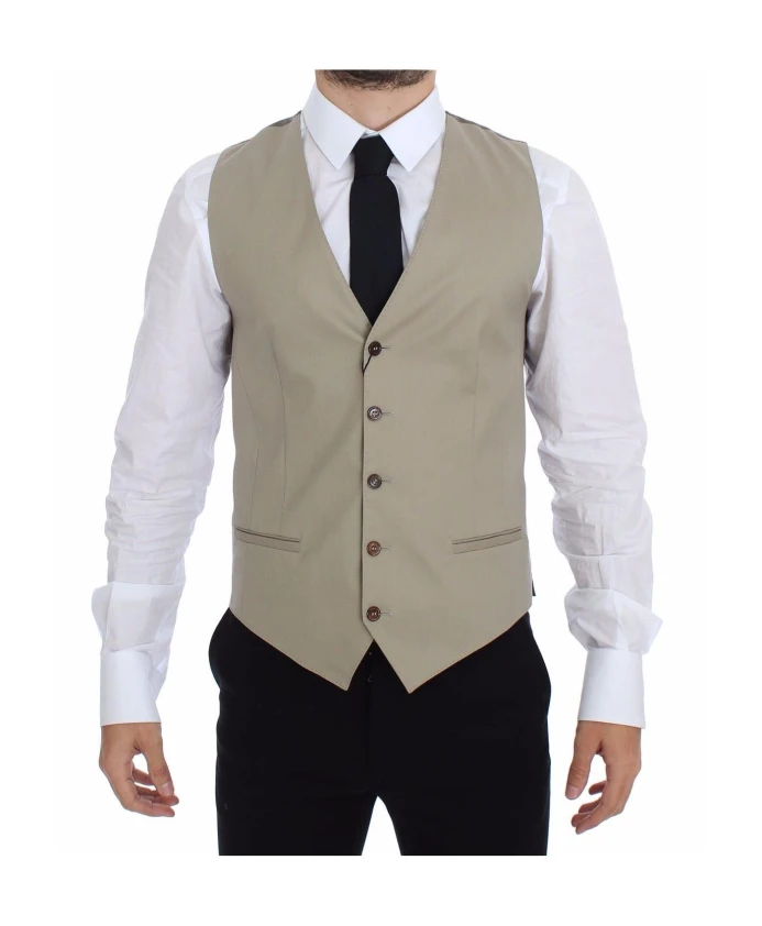 

Бежевый классический жилет Dolce & Gabbana, бежевый