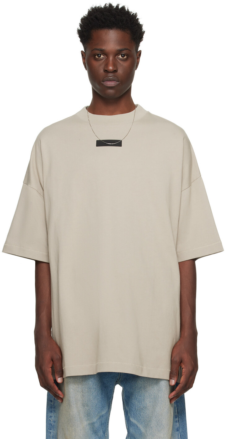

Серая футболка с круглым вырезом Fear Of God Essentials, цвет Seal