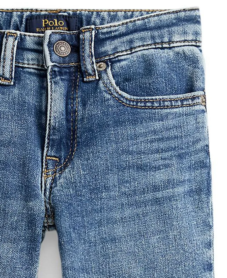 Джинсы-клеш из эластичного денима для девочек, размеры 2T-6X Polo Ralph Lauren, Kindal Wash — фото 4