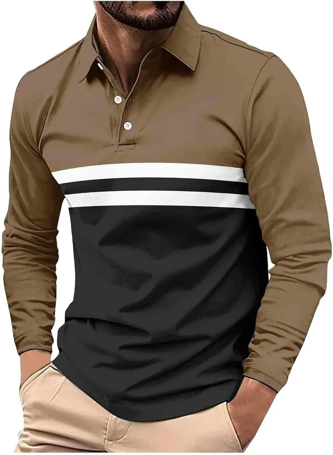 

Мужская футболка с длинным рукавом Color Block, влагоотводящая