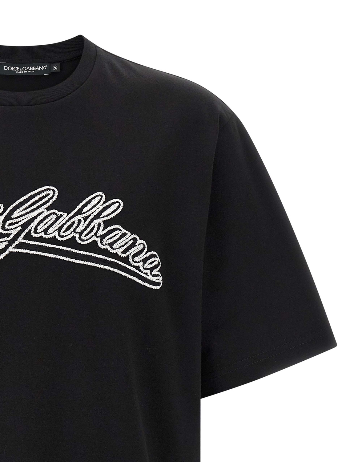 Футболка с вышивкой логотипа DOLCE & GABBANA, черный — фото 3