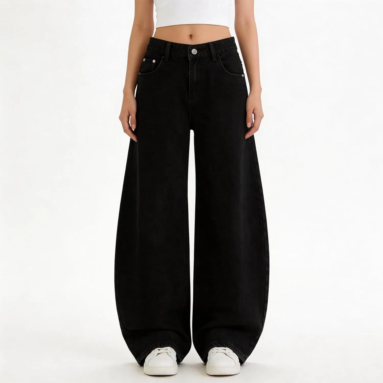 Джинсы свободные Wide Leg, Vintage, Grey — фото 2
